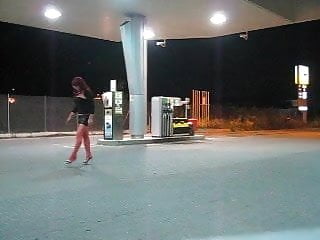 street hooker walking in gas station