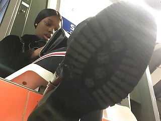 Under a Cute Ebony Chicks Boot