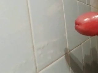 cumshot in bathroom 