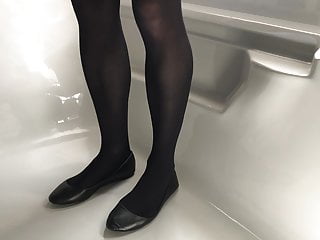 Modelling My Black Stockings in a (dry) Tub