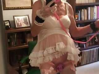 Sissy punishes caged clitty