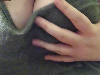 Playing with my tits a little 