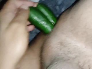 double cucumber in gay asshole