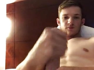 beautiful handsome guy jerks on cam