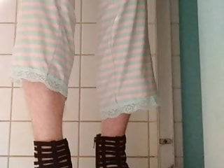 Sissy me in girly PJ&#039;s &amp; strappy heels!!