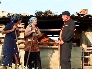 Hungarian Granny Peasant Janet Pees And Fucks Near The Barn...