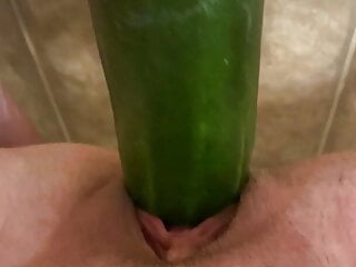 Cucumber deep in my pussy...