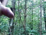 Public Big Cum in Forest