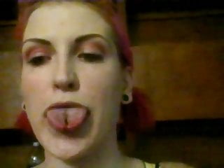 Split tongue girl...