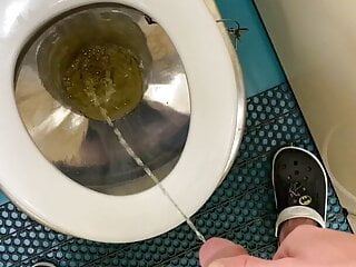 Jerk Off And Pee In The Train Toilet...