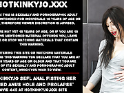 Hotkinkyjo sefl anal fisting her ruined anus hole and prolap