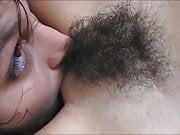 Licking her hairy pussy!!