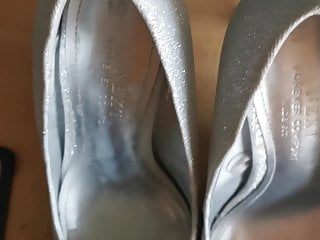 Silver heels spunked on huge load...