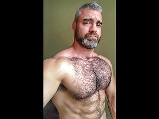 Hairy chest and big belly...