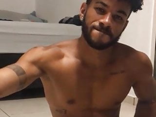 Black Hot Guy Jerking Off His Cum Load On Cam
