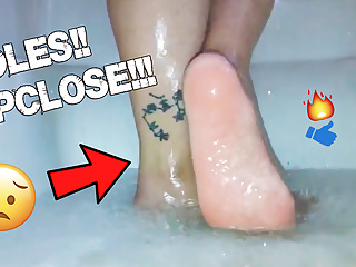  video: Latina's Bare Feet Showering ASMR Foot Fetish JOI in HD – White Toes and Soles by Daisy