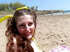 Beach Fun - Sabrina Deep gives blowjob and fucks on the