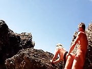 lisa fingered and fucked among the rocks at the beach