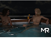 WaterWorld - Wife cheating in hot tub with girl E1 #52 