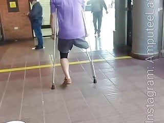 Amputee Guy Going For A Walk