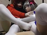 kigurumi rubbing each other 