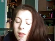 sweet girl making love to my cock with big facial end