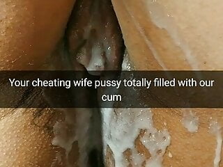 Your Wifes Pussy If Totally Full With Our Cum...