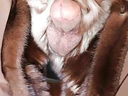 Fox fur stroke wearing mink