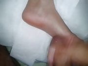 Another cum on my wife's feet