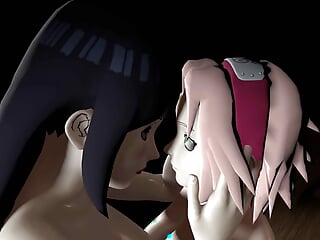 Hinata and Sakura First Lesbian Experience