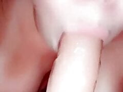BBW sloppy deepthroat training on a dildo