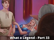 WAL 33 - Silver haired princess with big tits summoned her copy for titjob