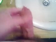jerking off into sink