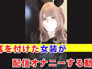 [Individual shooting] A video of a cross-dresser wearing cat ears masturbating