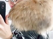 Miss Fur in Glossy Puffer Jacket