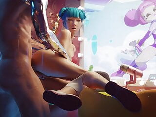 Cyberpunk blue moon pussy animation with...