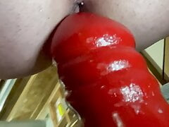 Close-up POV of GIGANTIC anal insertion into Iowa guy
