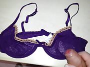 Cum on purple bra