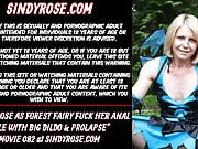 Sindy Rose as forest fairy fuck her anal hole with big dildo