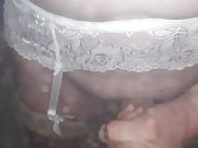 Horny private sissy CD wanking and cum