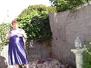 Bbw granny playing outside 