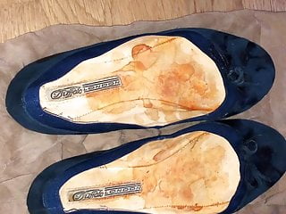 Cum on GF Blue Flat Ballerinas (11. Shot)