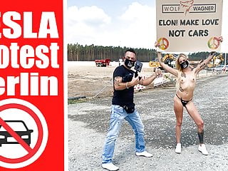 Nude Protest In Front Of Tesla Gigafactory Berlin Pornshoot...