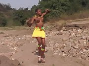 African Zulu girls topless dancing