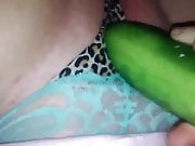 Cucumber stretches little teen