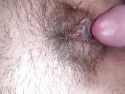 Cum on wifes hairy pussy
