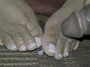 Fat ebony toes with french pedi 