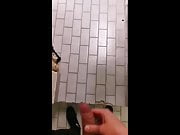 Huge cumshot in public washroom