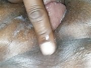 Ebony granny close up creaming on dick