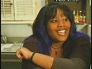 black fat woman in interraccial action